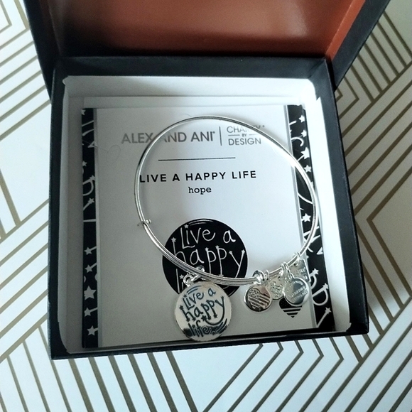 Alex and Ani Live A Happy Life Hope Charm Bracelet - Picture 12 of 13
